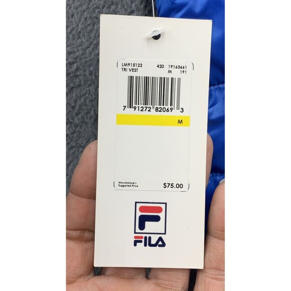 FILA 1911 Men Tri Vest Trek Pockets Multicolor Yellow Orange Blue Hip Hop Medium - Picture 16 of 16